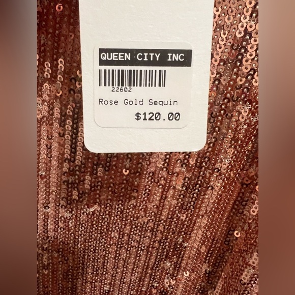 NWT, Celebrity Fashion by Hera Collection Rose Gold Sequin Pants - Picture 8 of 12